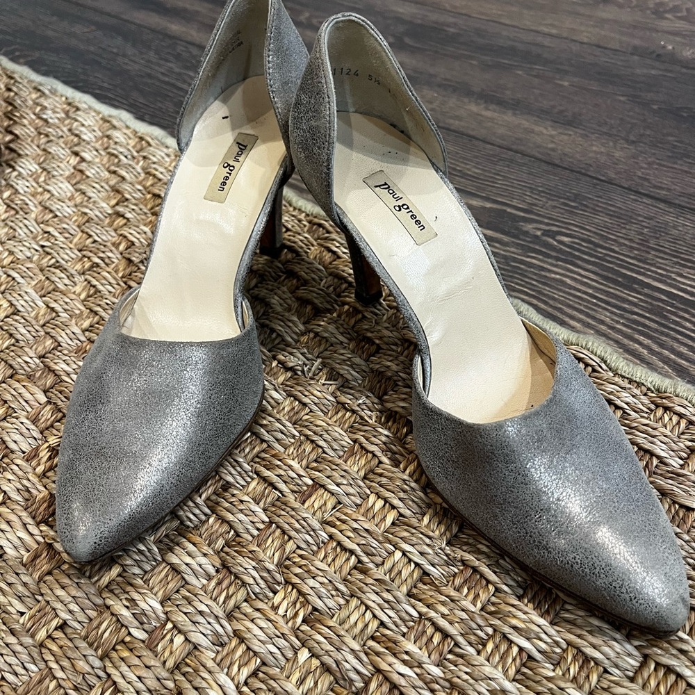 Paul Green Shimmering Silver Heels